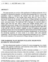 Nonlinear Ultrasonic Techniques for Nondestructive Damage Assessment in Metallic Materials