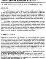 Contact Pressure and Ultrasonic Damage Feature(s) in Health Monitoring of L-Shape Bolted Joints in Aerospace Structures