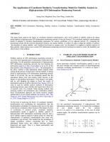 The Application of Coordinate Similarity Transformation Model for Stability Analysis in High-precision GPS Deformation Monitoring Network