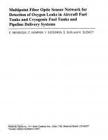 Multipoint Fiber Optic Sensor Network for Detection of Oxygen Leaks in Aircraft Fuel Tanks and Cryogenic Fuel Tanks and Pipeline Delivery Systems