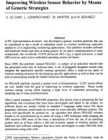 Improving Wireless Sensor Behavior By Means Of Generic Strategies