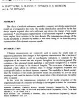 Non-Linearity Detection in a Masonry Arch Bridge Model Subject To Artificial Settlements