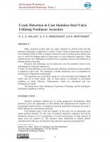 Crack Detection in Cast Stainless Steel Valve Utilizing Nonlinear Acoustics