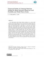 Numerical Studies of a Damage Detection Method for Beam Structures Based on Local Flexibility and Modal Macro-Strain