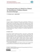 Experimental Study of a Model-Free Method for Identification of Stiffness-Related Structural Damages