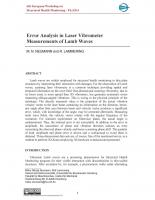 Error Analysis in Laser Vibrometer Measurements of Lamb Waves