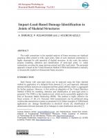 Impact-Load-Based Damage Identification in Joints of Skeletal Structures