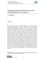 Energy Harvesting for Wireless Sensors by Using Piezoelectric Transducers