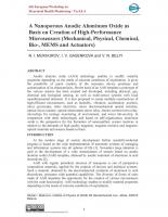 A Nanoporous Anodic Aluminum Oxide as Basis on Creation of High-Performance Microsensors (Mechanical, Physical, Chemical, Bio-, MEMS and Actuators)