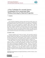 A New Technique for Acoustic Source Localization in an Anisotropic Plate Without Knowing Its Material Properties